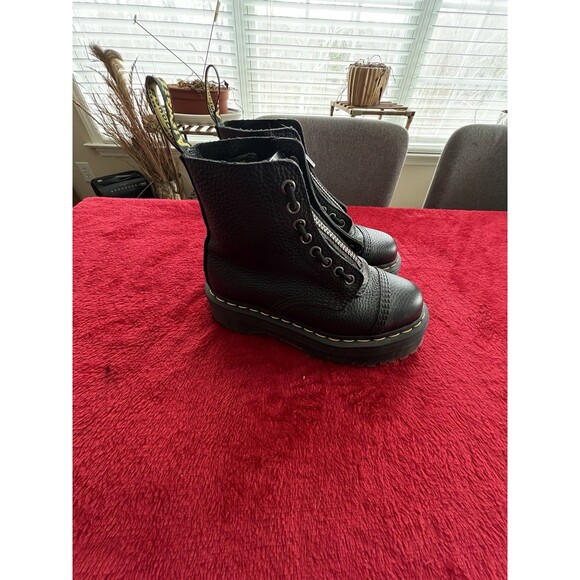 Dr. Martens Sinclair Combat Boots Womens Size 5 Black Platform Jungle Zip Quad - Picture 2 of 11